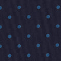 Blue on Dark Navy Macclesfield Print Pattern Silk Pocket Square MCP-480