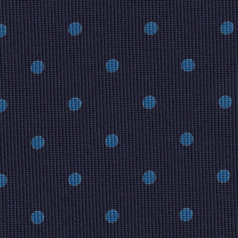 Blue on Dark Navy Macclesfield Print Pattern Silk Pocket Square #MCP-480