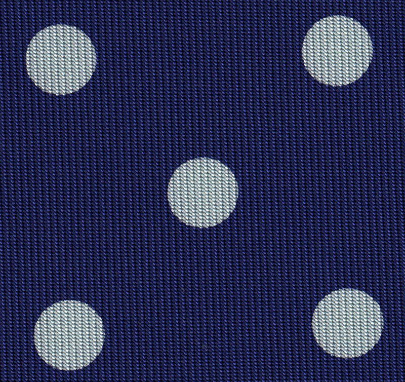 White on Purple Blue Macclesfield Print Pattern Silk Pocket Square #MCP-481