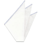 Belgian White Linen Pocket Squares with Blue Hand Sewn Decorative Flat Edges