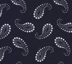 {[en]:White on Midnight Blue Macclesfield Print Pattern Silk Tie