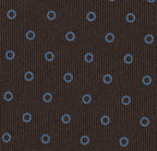 {[en]:Powder Blue on Dark Chocolate Macclesfield Print Pattern Silk Tie