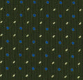 {[en]:Sky Blue & Off-White on Forest Green Macclesfield Print Pattern Silk Pocket Square