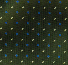 {[en]:Sky Blue & Off-White on Forest Green Macclesfield Print Pattern Silk Pocket Square