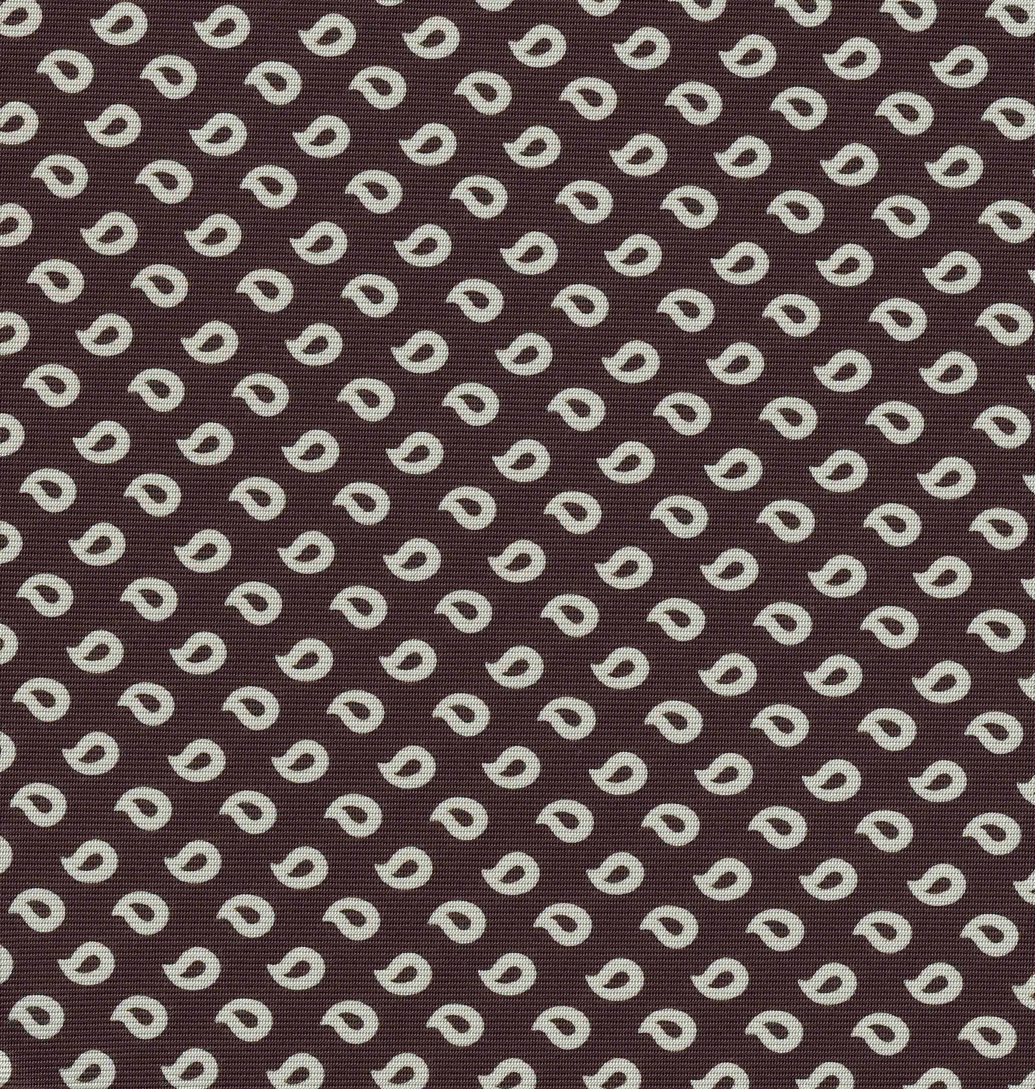 {[en]:Off-White on Dark Chocolate Print Pattern Silk Pocket Square