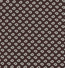{[en]:Off-White on Dark Chocolate Print Pattern Silk Pocket Square
