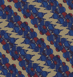 {[en]:Red & Blue on Sand Print Pattern Silk Tie