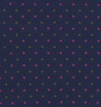 {[en]:Dark Pink, Young Leaf Green on Navy Blue Print Pattern Silk Tie