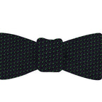 {[en]:Bottle Green on Midnight Blue Grenadine Pin Dot Silk Bow Tie