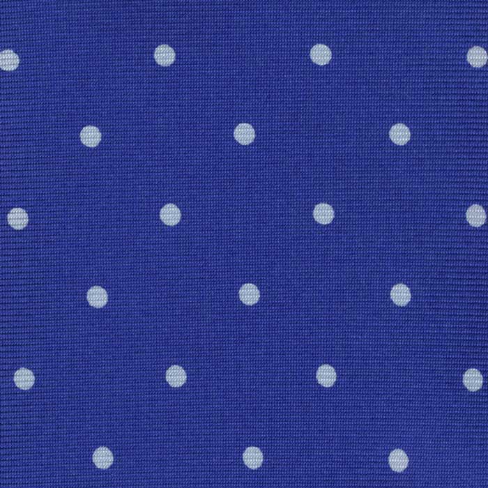 {[en]:White On Royal Blue Printed Dot Silk Tie