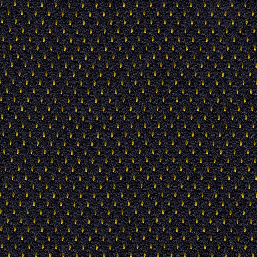 {[en]:Yellow Gold on Midnight Blue Grenadine Pin Dot Silk Tie