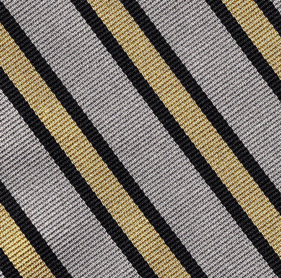 웨스트포인트 실크 포켓 스퀘어 #AMP-6 (골드, 블랙 & 실버)