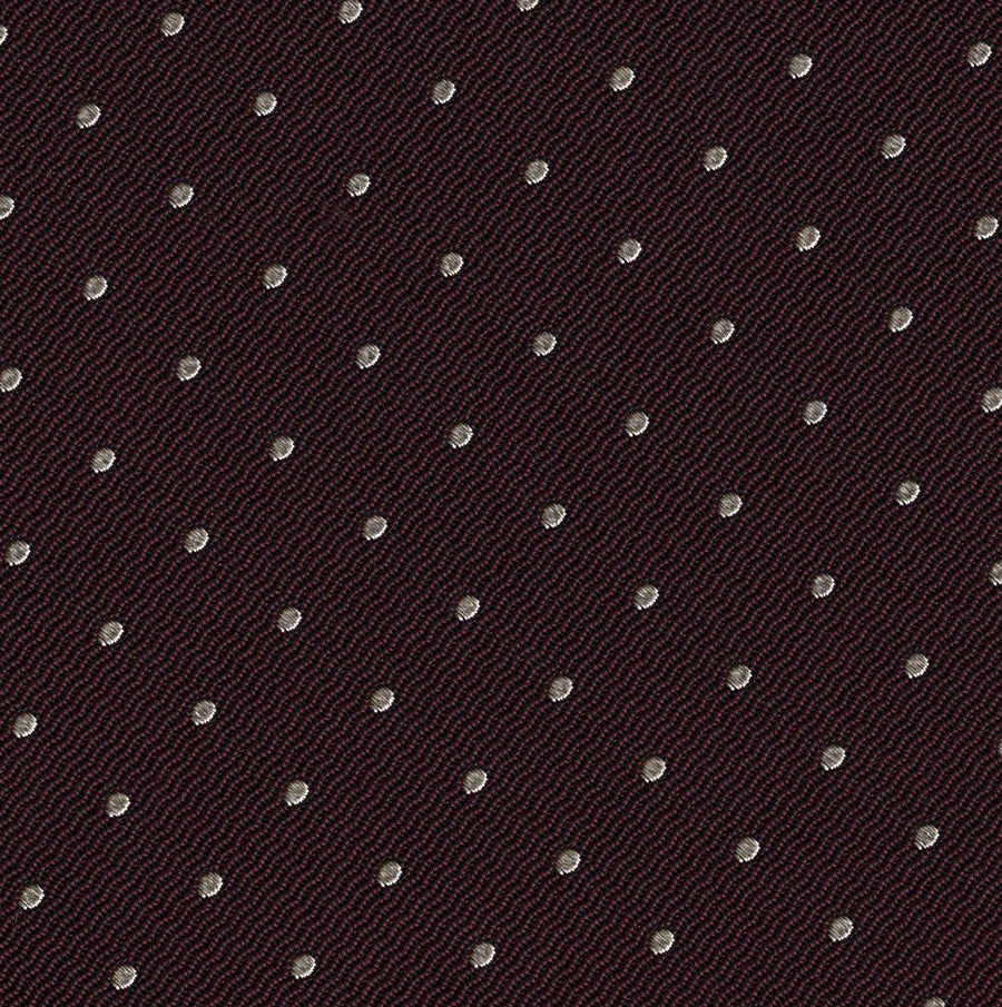 {[en]:White Dots on Burgundy Pin-Dot Silk Pocket Square