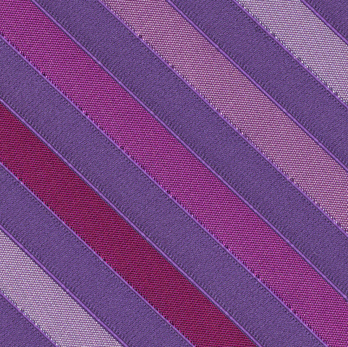 {[en]:Purple, Lavender, Soft Pink & Sky Blue Striped Silk Tie