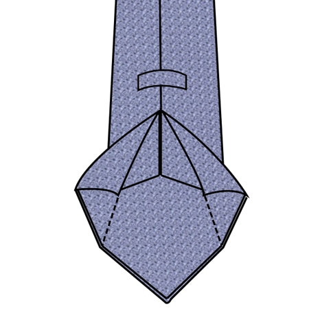 6-Fold Tie Construction With Rolled Edges and No Tipping