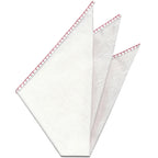 Belgian White Linen Pocket Squares with Bright Red Hand Sewn Decorative Flat Edges