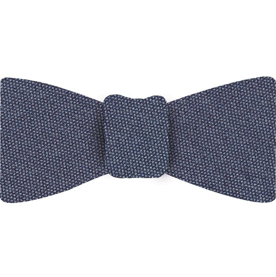 {[en]:Silver Blue Mulberrywood Weave Silk Bow Tie