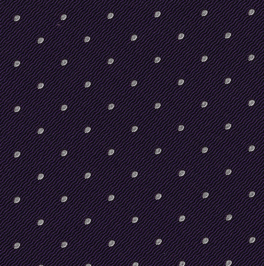 {[en]:White Dots on Purple Pin-Dot Silk Pocket Square