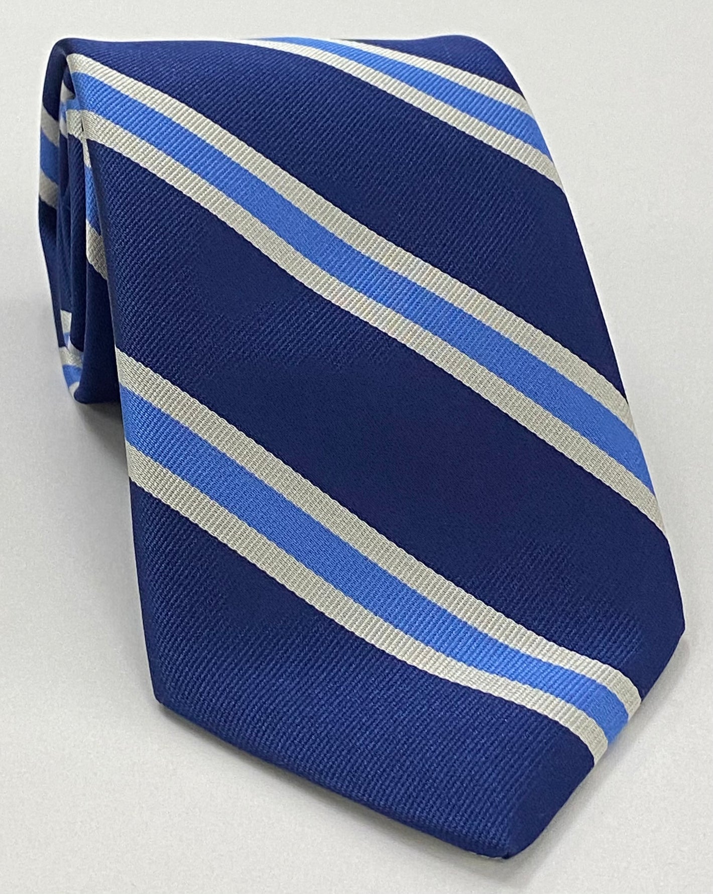 UNC Chapel Hill Silk Tie #ACO-15 Carolina Blue, White & Navy Blue