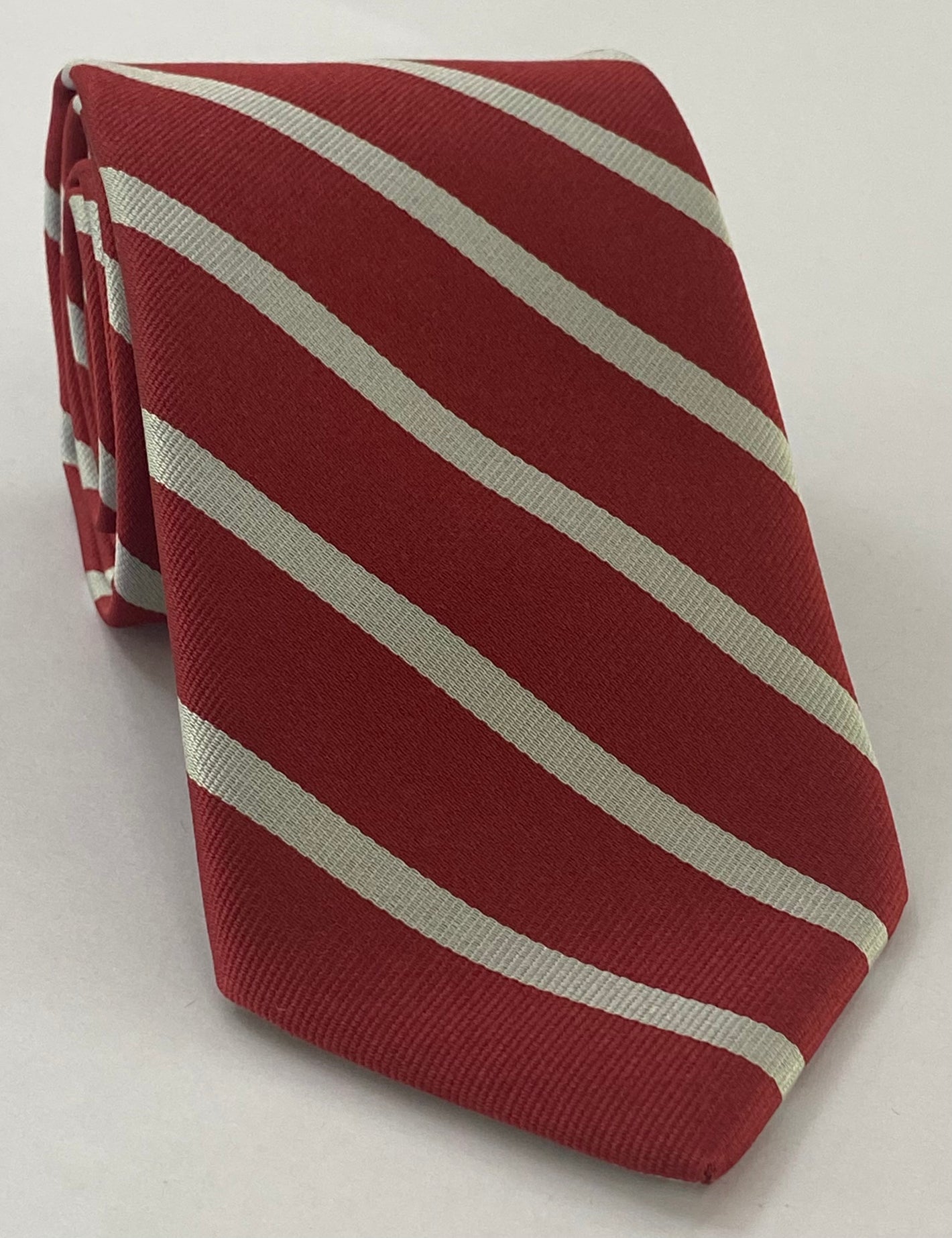 Stanford Silk Tie #ACO-18 (Cardinal & Silver/White)