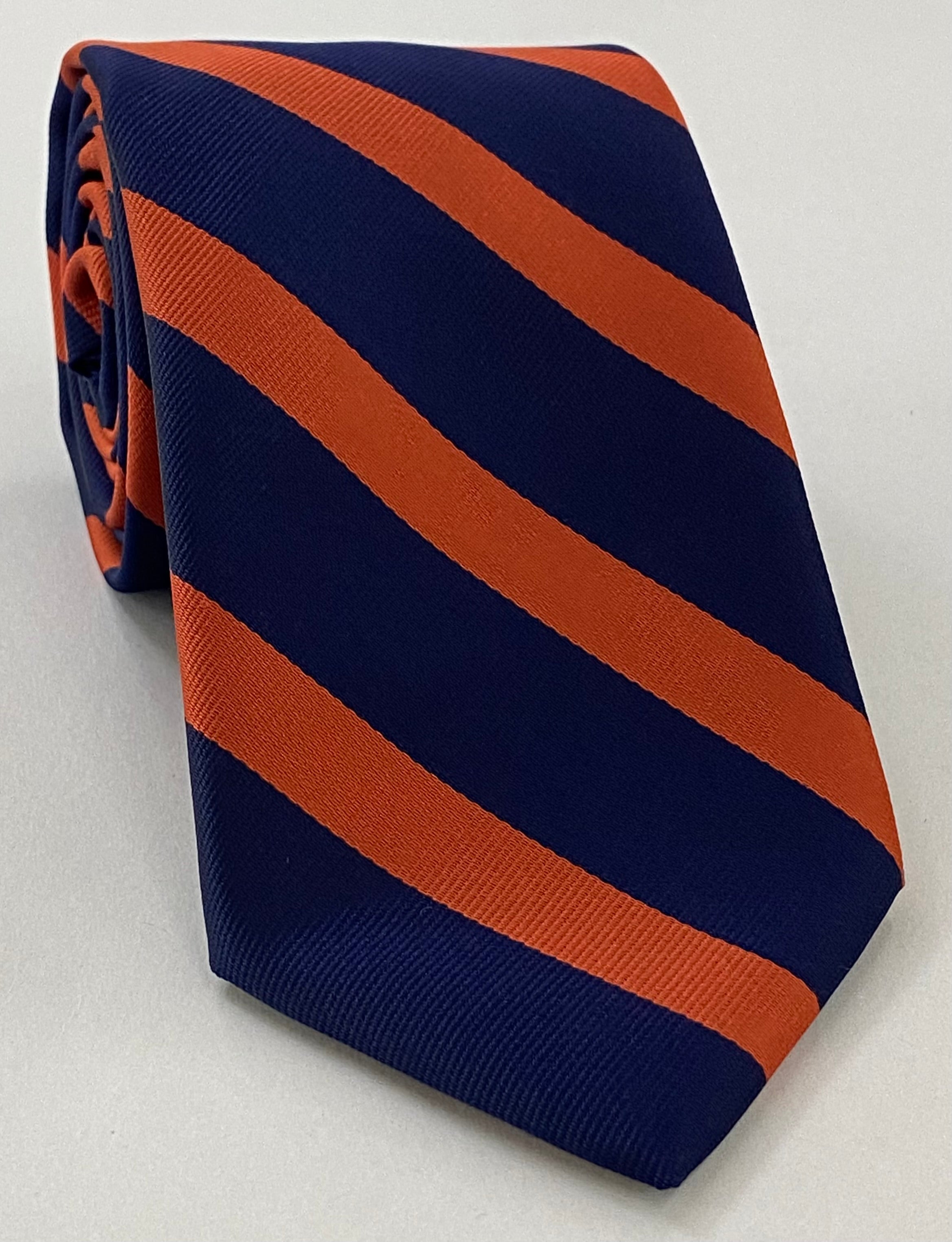 University of Virginia Silk Tie #ACO-19 (Dark Navy Blue & Burnt Orange)