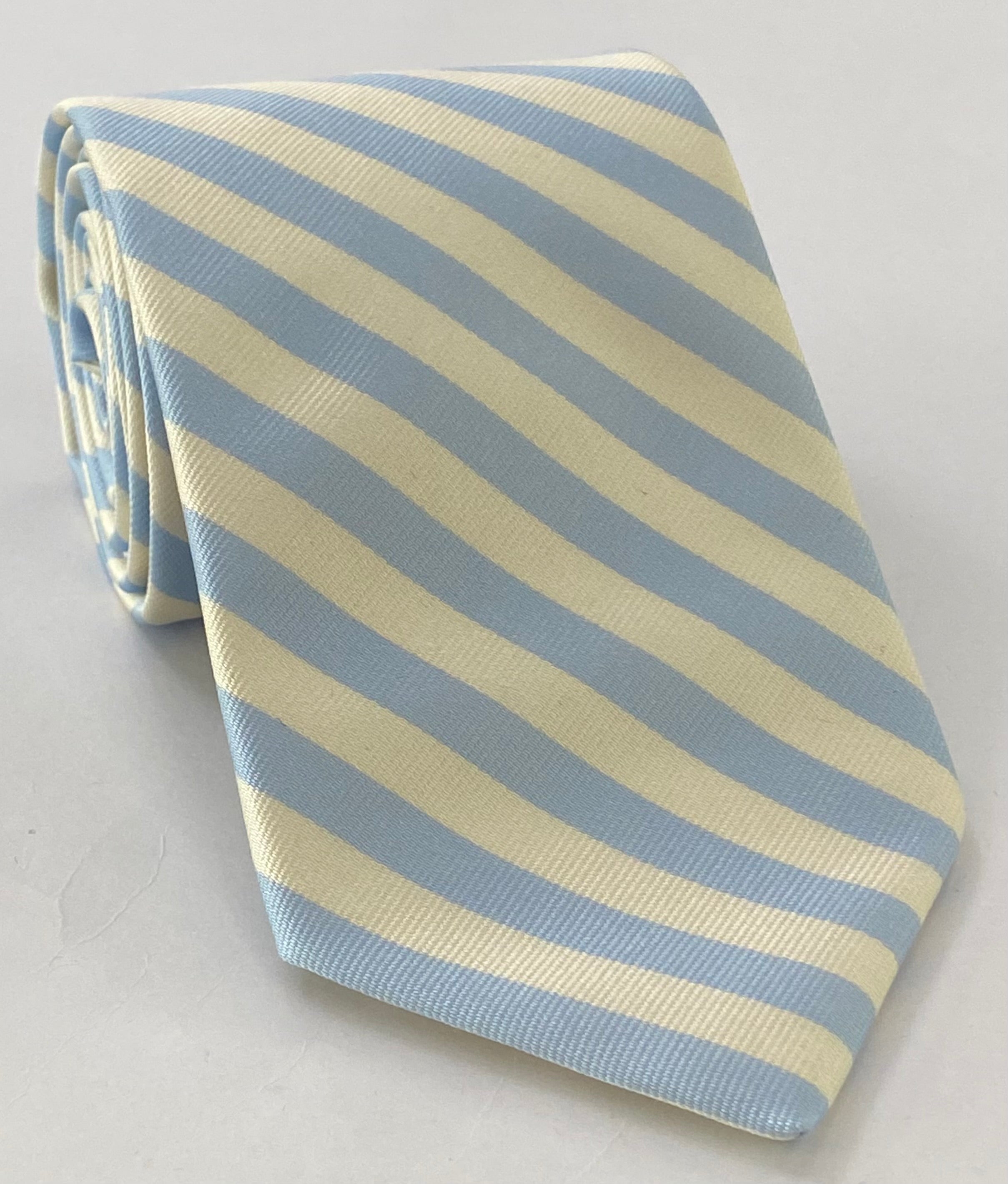 Columbia Silk Tie #ACO-3 (Light Blue & White)