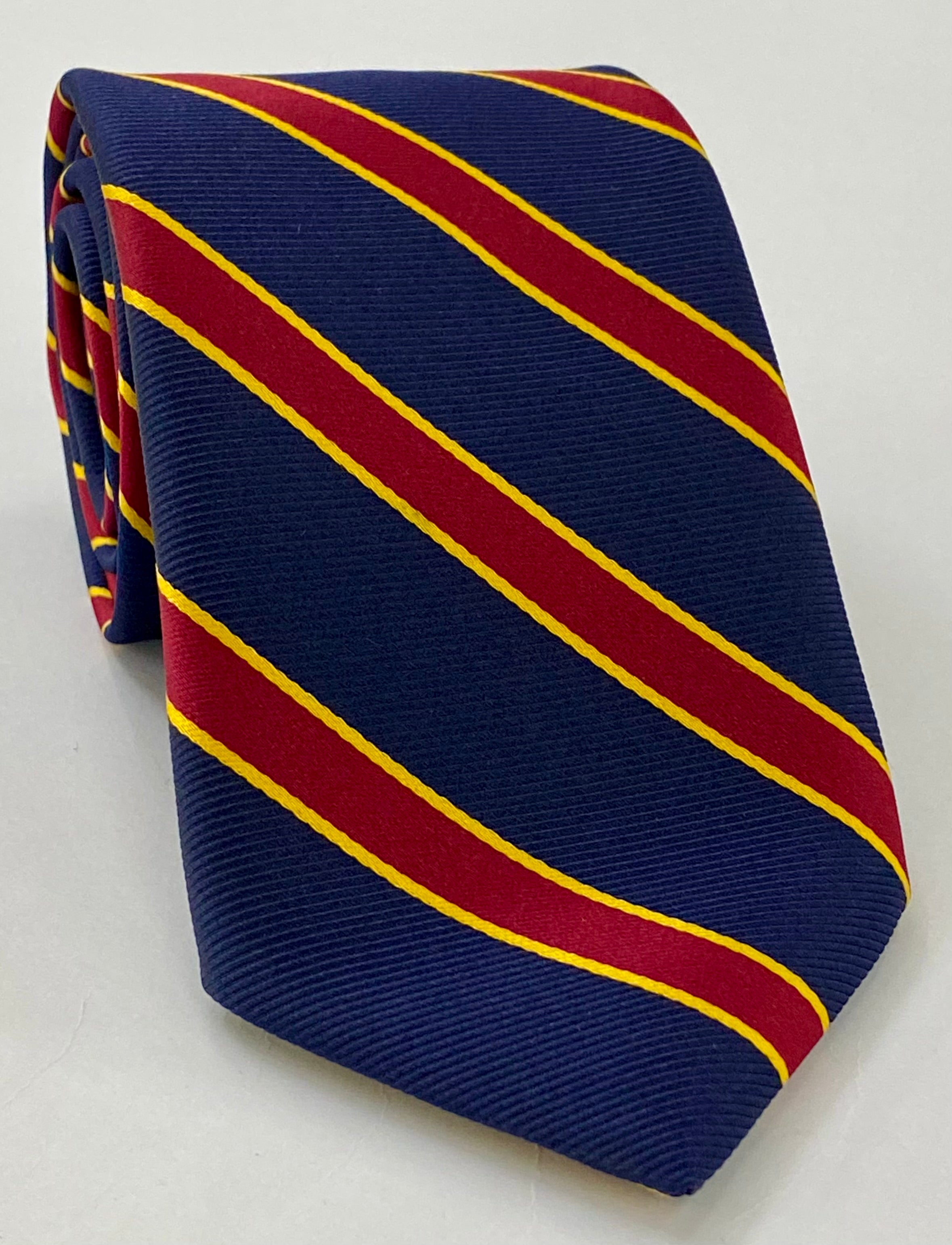 USC Silk Tie ACO-47 Cardinal & Gold on Navy Blue