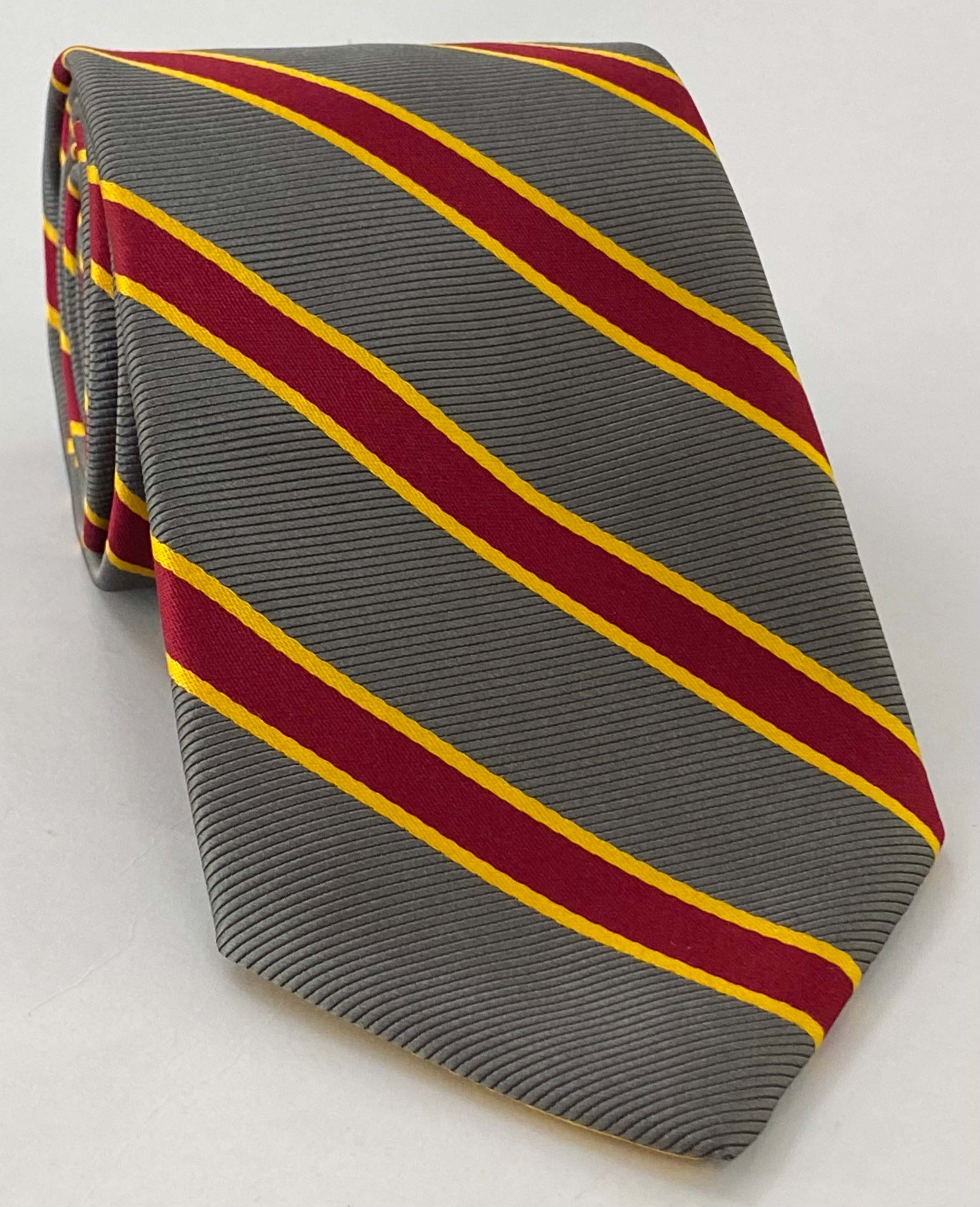 University Of Southern California Tie ACO-52 Cardinal & Gold on Charcoal Gray