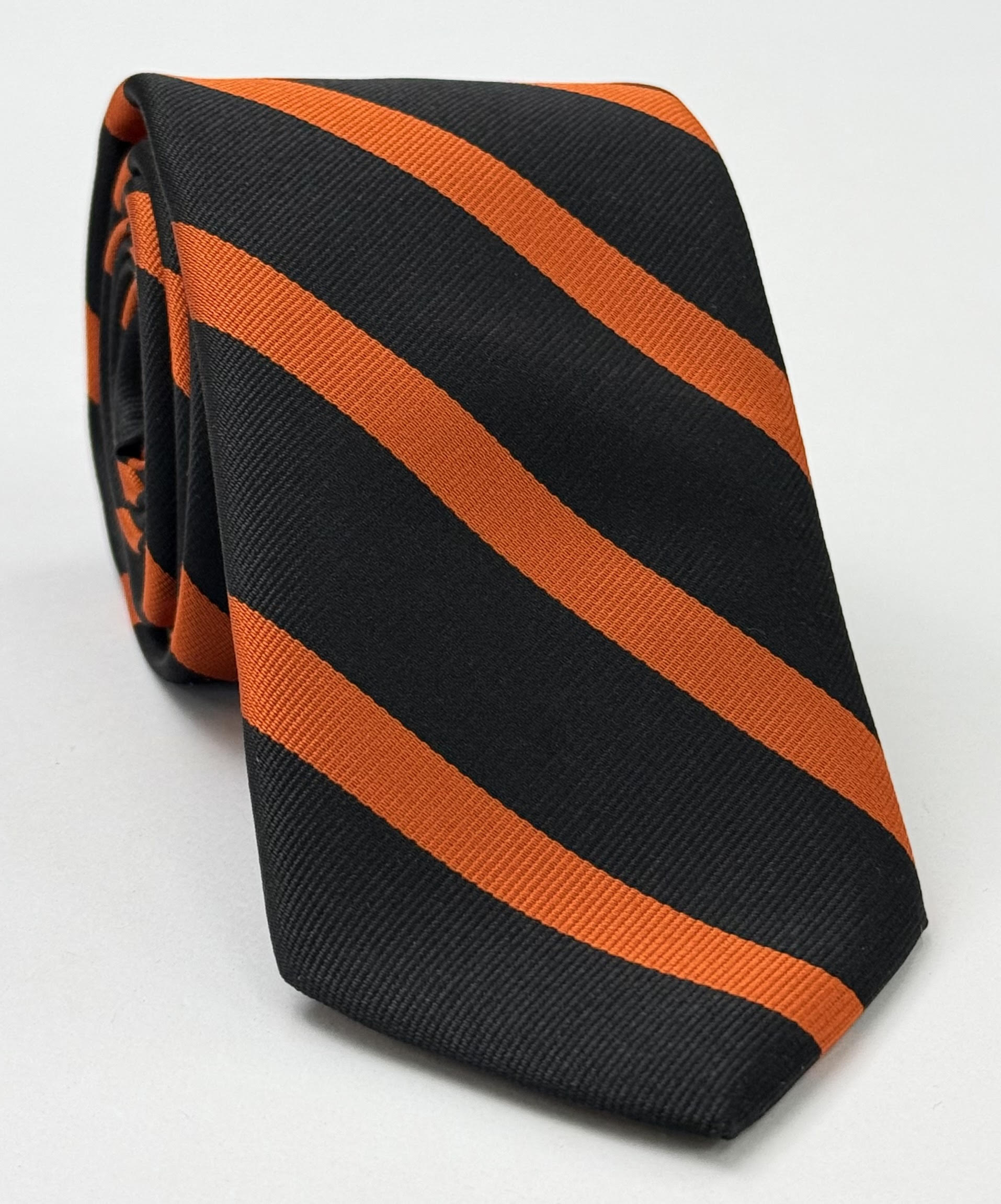 Black & Orange Princeton University Stripe Silk Tie ACO-54