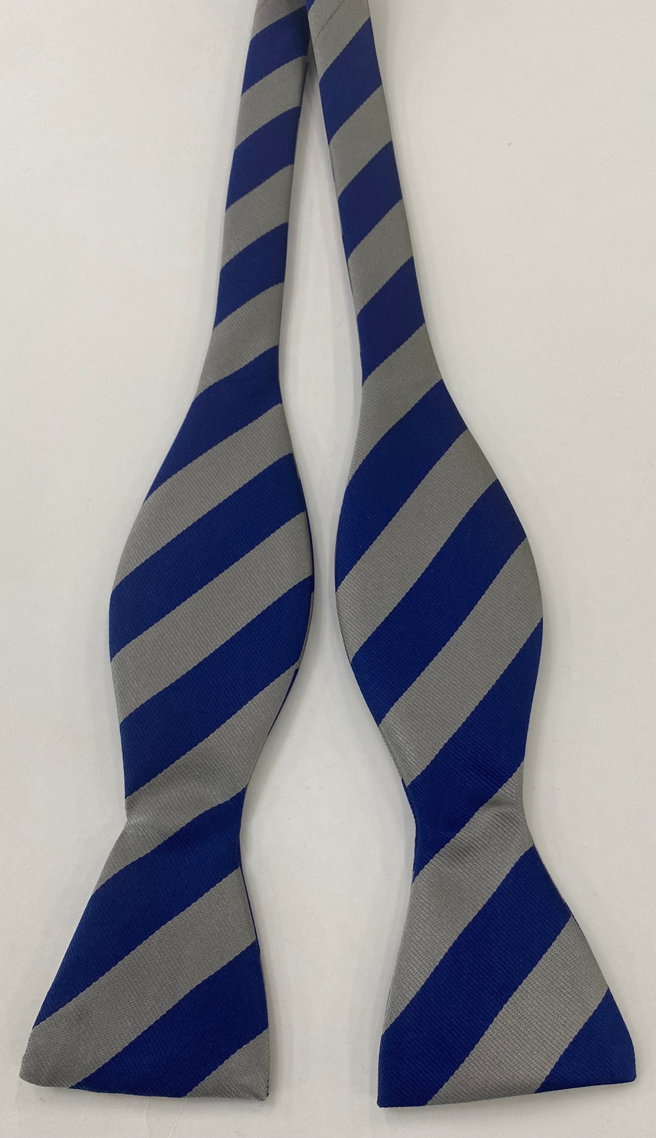 Georgetown Silk Bow Tie #ACOBT-6 (Blue & Dull Gray)