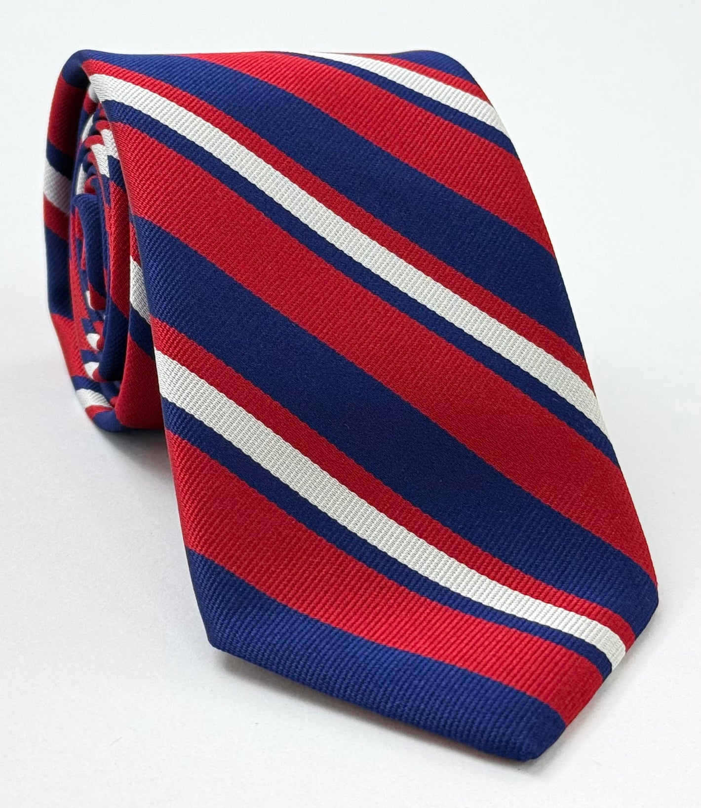 紅、白襯藍美國 - 科索沃戰役勳章絲質領帶 AMT-12