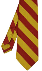 {[en]:Red & Yellow Gold Stripe Silk Tie
