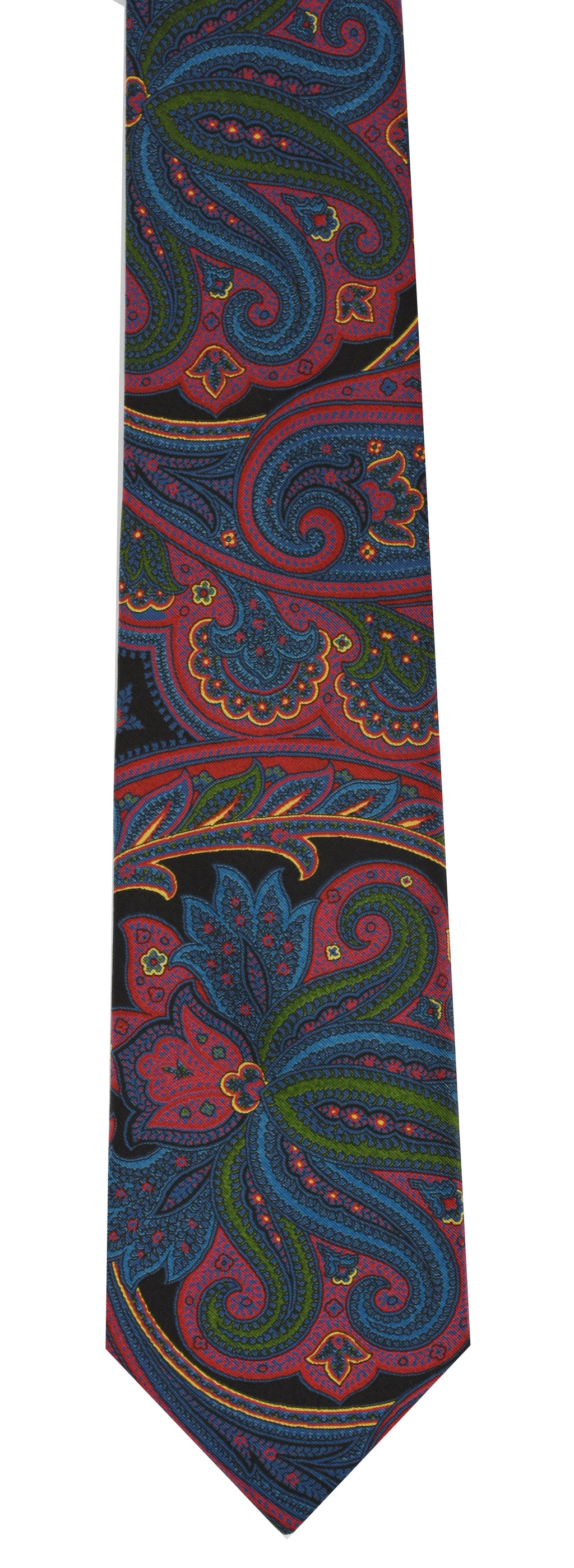 Red, Blue, Yellow, Green & Black Atkinsons Printed Irish Poplin Tie APR-4