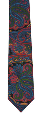 Red, Blue, Yellow, Green & Black Atkinsons Printed Irish Poplin Tie APR-4