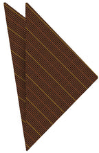 {[en]:Dark Chocolate / Chocolate & Yellow Atkinsons Striped Irish Poplin Pocket Square