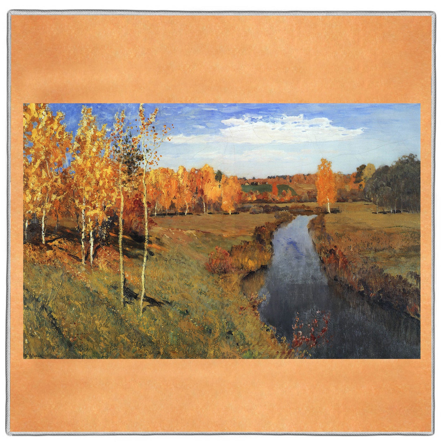 {[en]:Golden Autumn - Isaac Levitan Pocket Square
