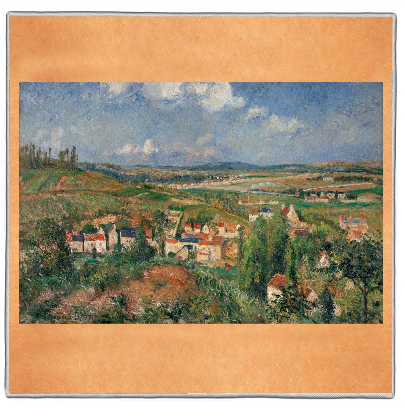 {[en]:L'Hermitage en été, Pontoise - Camille Pissarro Pocket Square