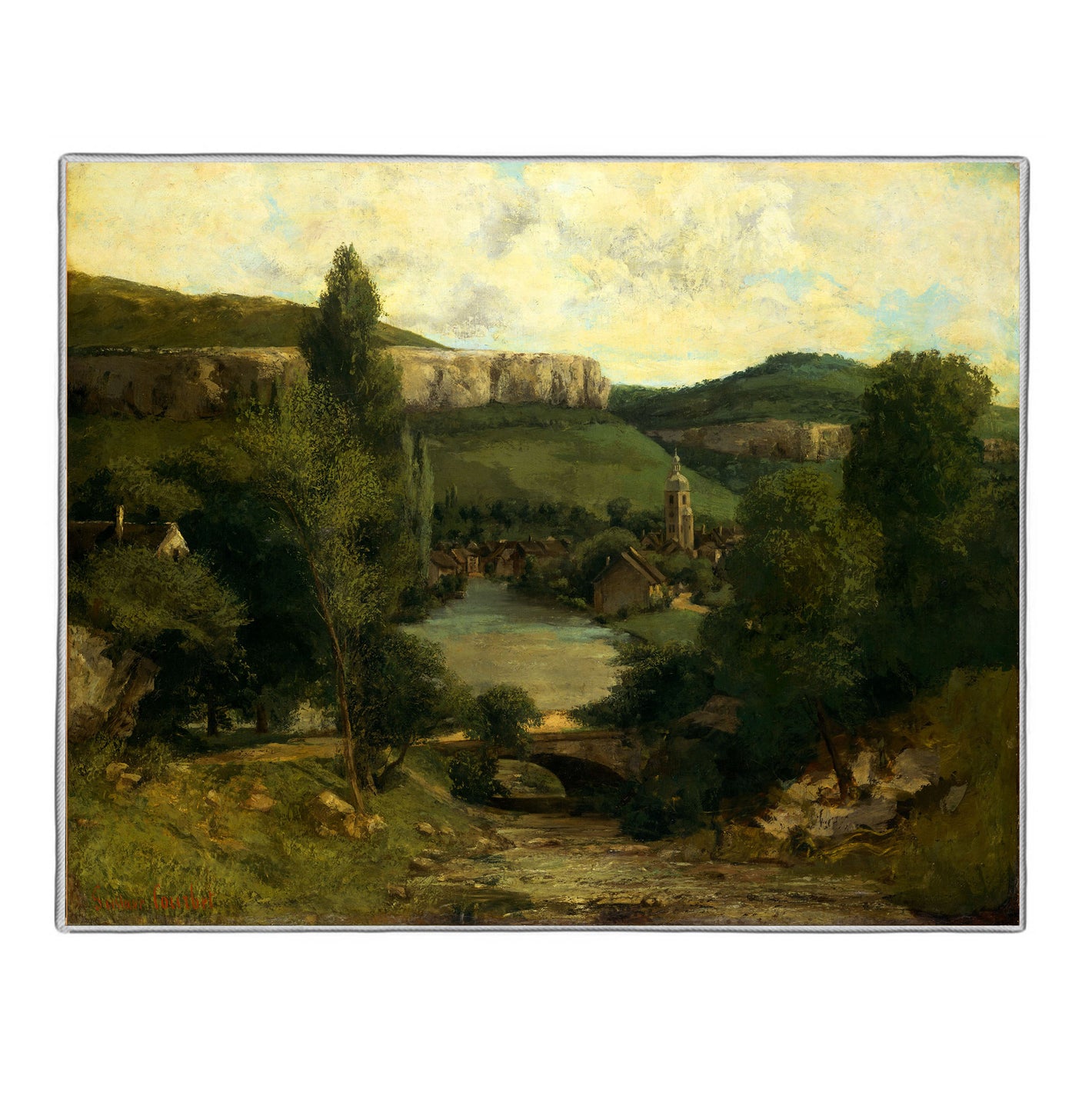 {[en]:View of Ornans - Gustave Courbet Pocket Rectangle