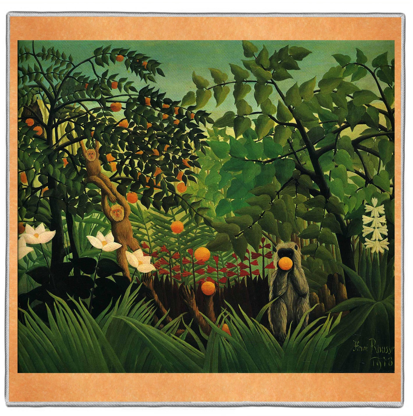 {[en]:Exotic Landscape - Henri Rousseau Pocket Square