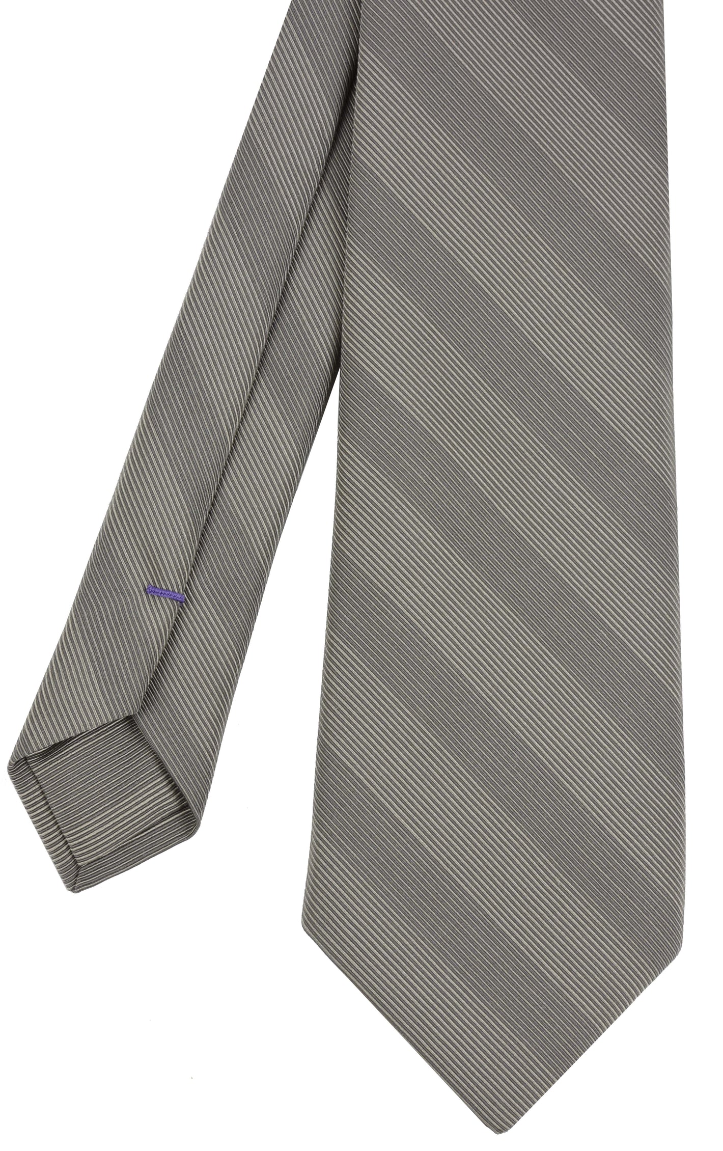 {[en]:Charcoal Gray & Gray Atkinsons Striped Irish Poplin Tie