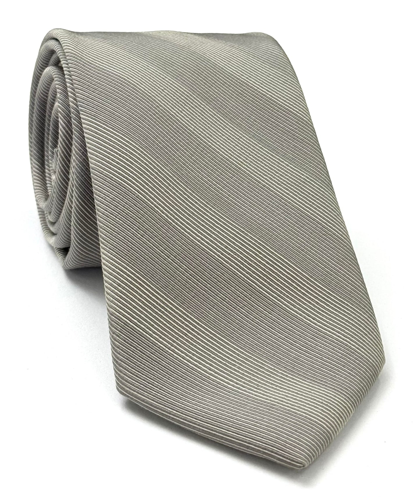 Charcoal Gray & Gray Atkinsons Striped Irish Poplin Tie AST-57