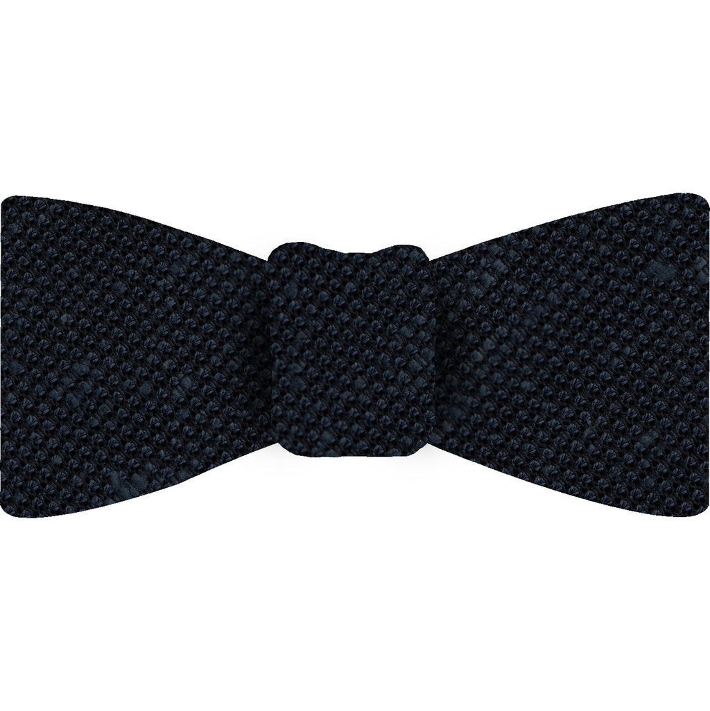{[en]:Midnight Blue Shantung Grenadine Fina Silk Bow Tie
