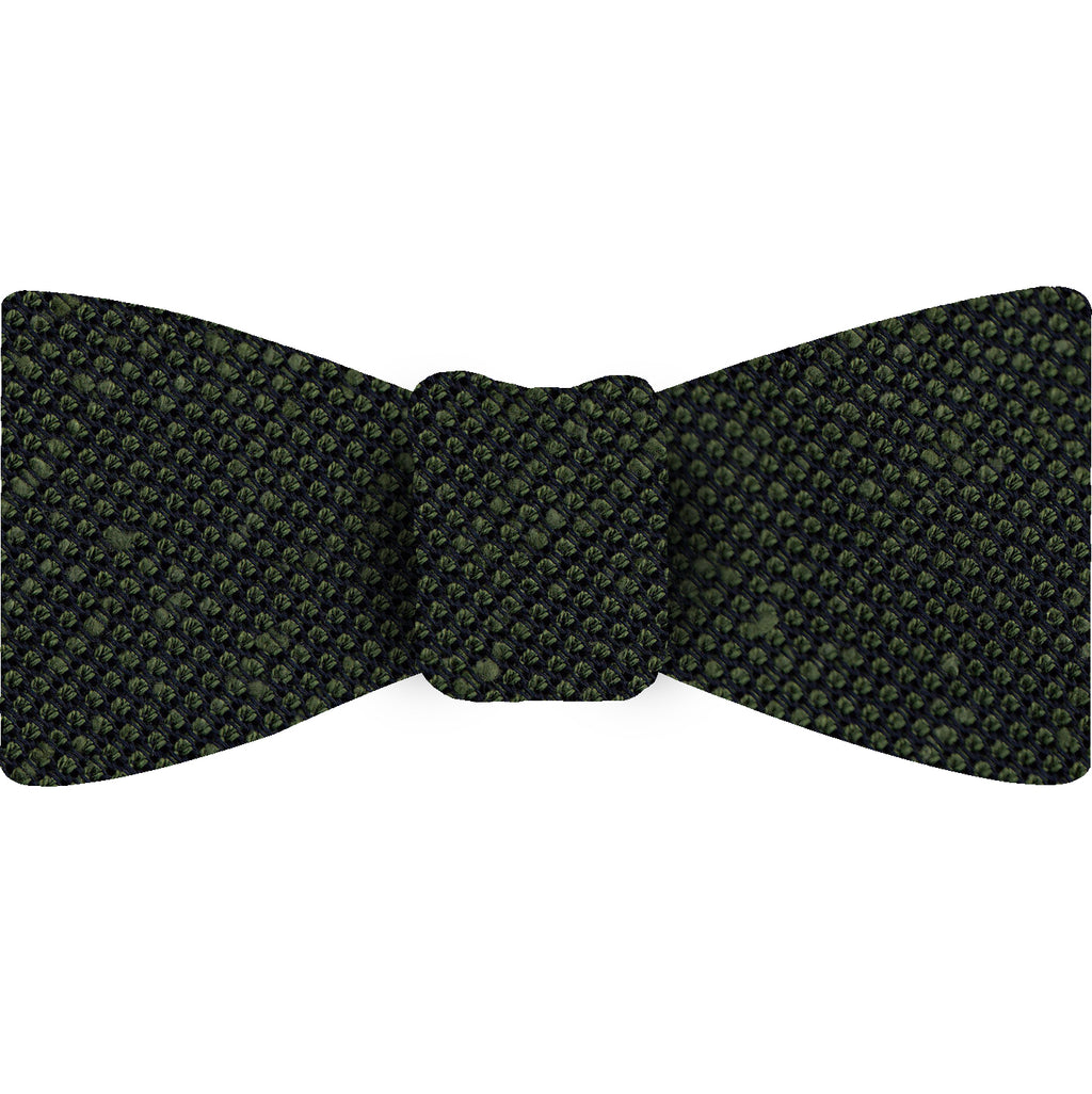 {[en]:Dark Olive Green Shantung Grenadine Fina Silk Bow Tie