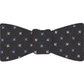 {[en]:Sky Blue & White on Charcoal Gray Mogador Pattern Bow Tie