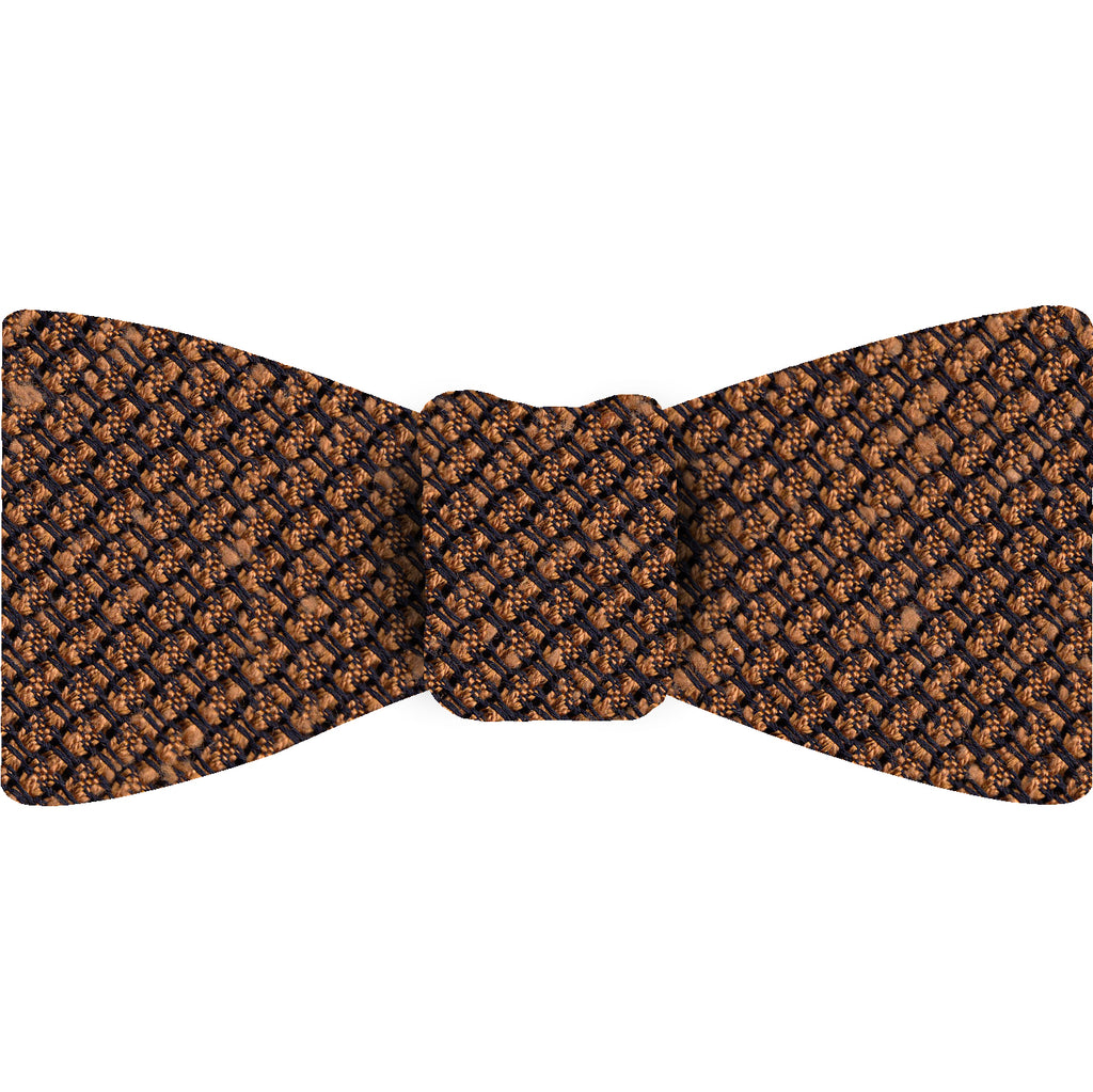 {[en]:Burnt Orange Shantung Grenadine Grossa Silk Bow Tie