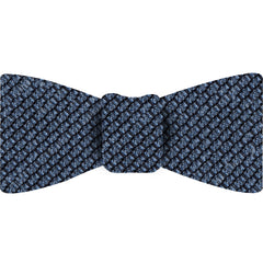{[en]:Salmon & White on Dark Navy Blue Mogador Pattern Bow Tie