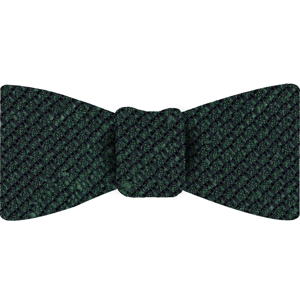 {[en]:Forest Green Shantung Grenadine Grossa Silk Bow Tie