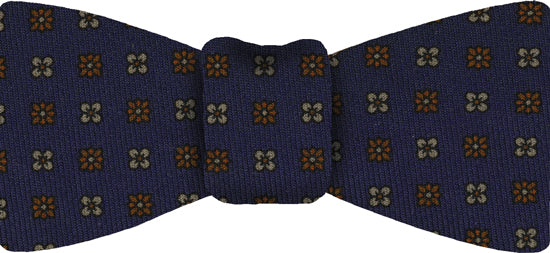 {[en]:Navy Pattern Challis Wool Bow Tie