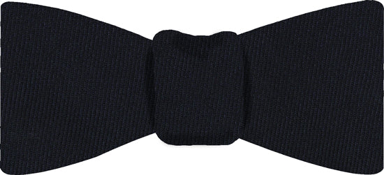 {[en]:Midnight Blue Solid Challis Wool Bow Tie