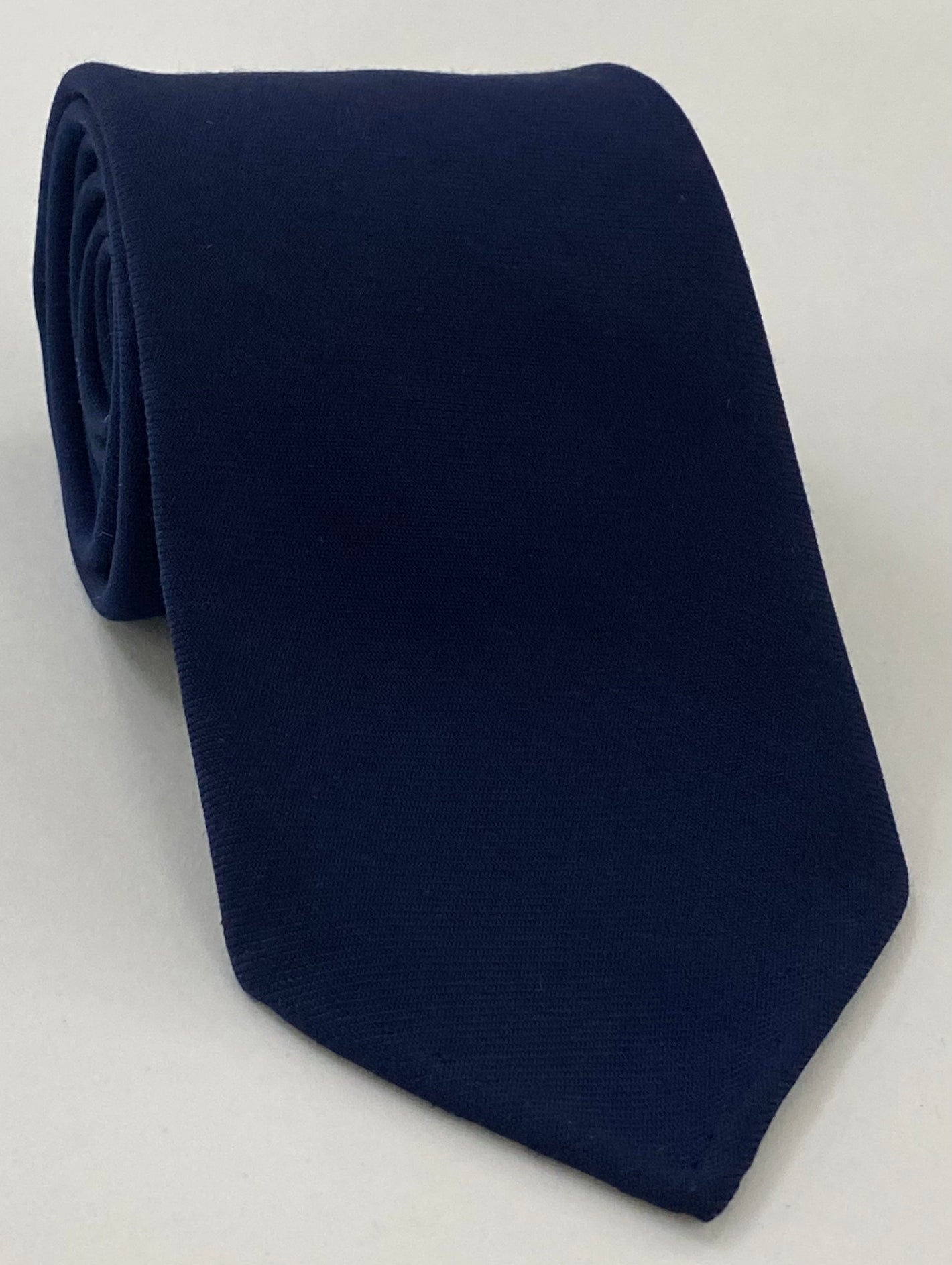 Midnight Blue Solid Challis Wool Tie CHSOT-4